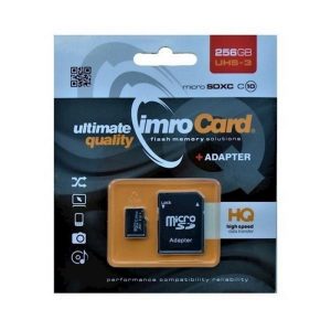 Card MicroSD 256GB microSDXC kl. 10 UHS-3 + adaptor