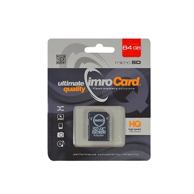Card MicroSD 64GB microSDXC cl. 10 UHS-I + adaptor Imro