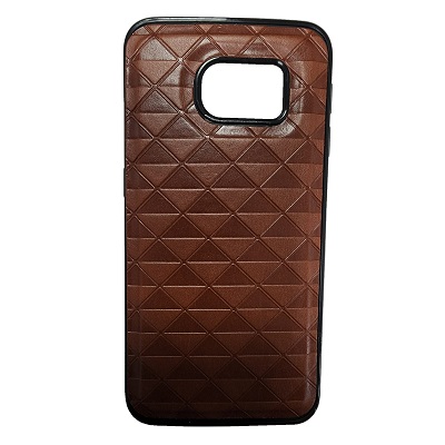 Husă colorată Samsung Galaxy S6 Edge Brown Piele