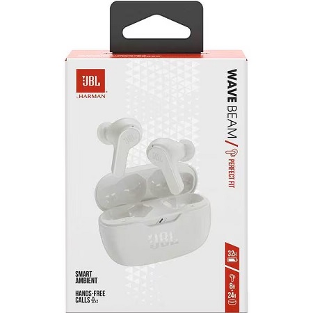 Casti Bluetooth JBL Wave BEAM TWS White