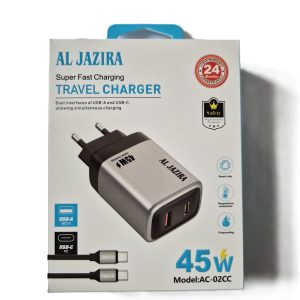 Incarcator Retea Fast Charger Type-C + Cablu Date Type-C - Type-C 45W AC-02CC