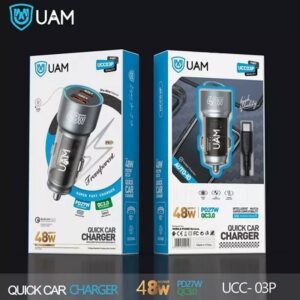 Incarcator Auto USB+USB-C 48W + Cablu date USB to Type-C UCC03P