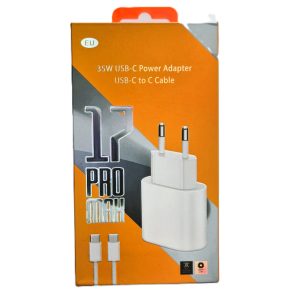 Incarcator Retea Fast Charger Type-C + Cablu Date Type-C - Type-C 35W