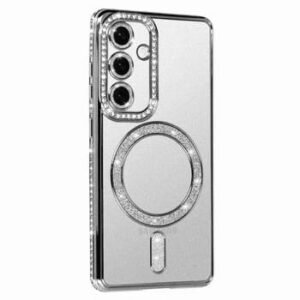 Husă silicon Iphone 13 (6,1") Magsafe Bling Argintiu