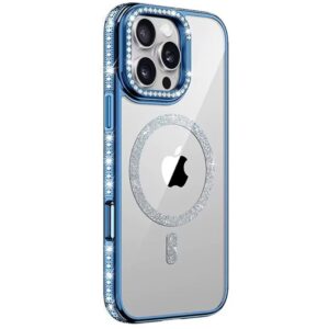 Husă silicon Iphone 13 (6,1") Magsafe Bling Albastru